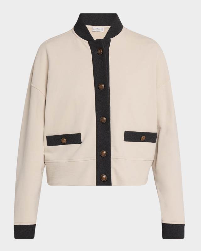Felpa Buttoned Bomber Cardigan